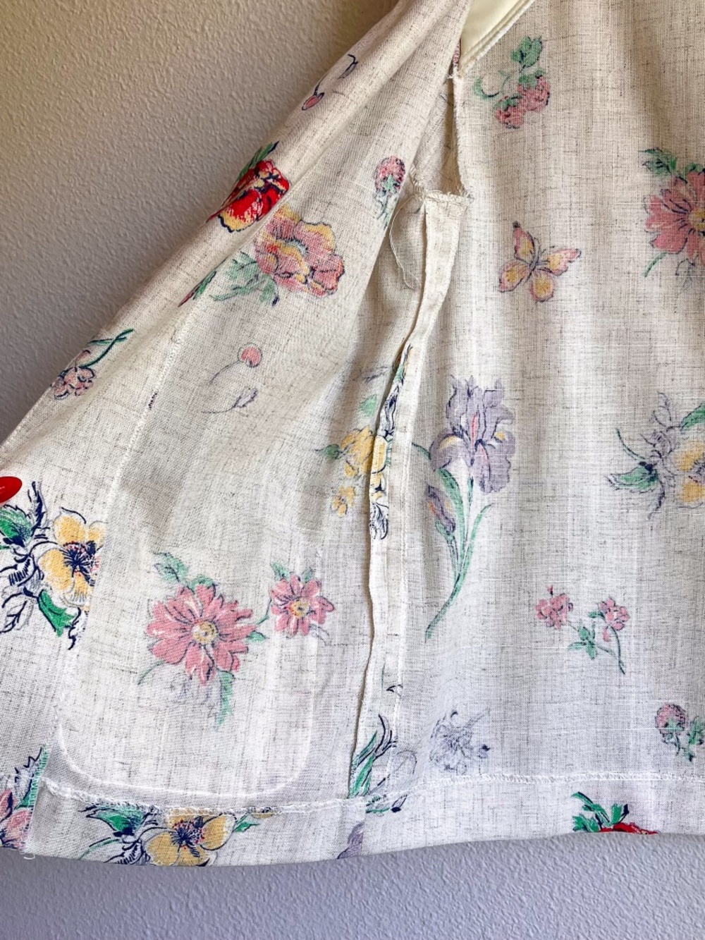 Vintage 1970s Cream Blazer With Summer Florals (M/L) - Picture 10 of 14